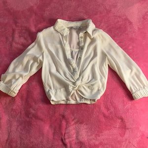 Cropped button down top